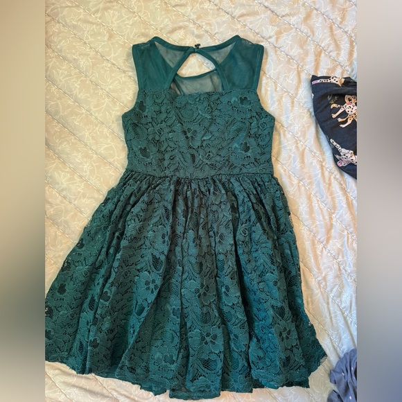 Zhenzi Other - Zhenzi Teal Lace Kids Dress